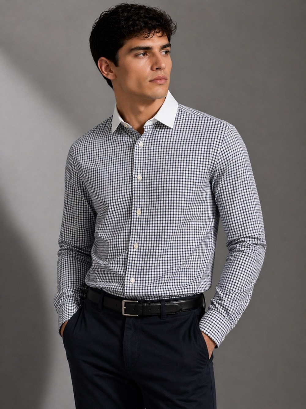 Polo Ralph Lauren Gingham Check Contrast Collar Dress Shirt size Large